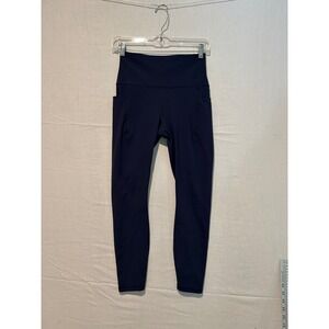 Spyder Active Womens Navy Blue High Waisted Pocket Leggings Small SP666